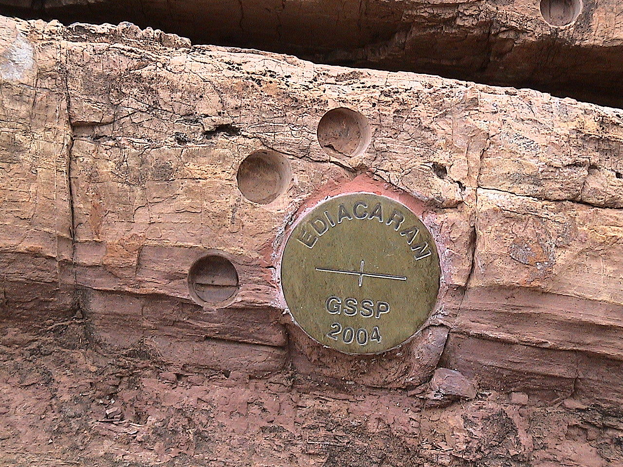 Photo of the GSSP located in the Ediacara Hills of South Australia that marks the start of the Ediacaran Period